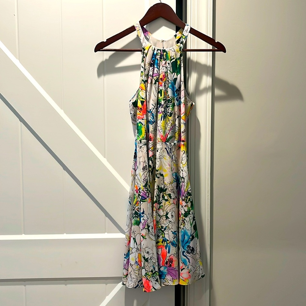 Halter spring cocktail dress